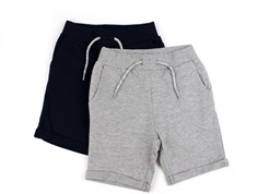 Name It grey melange/dark sapphire sweatshorts (2-pack)